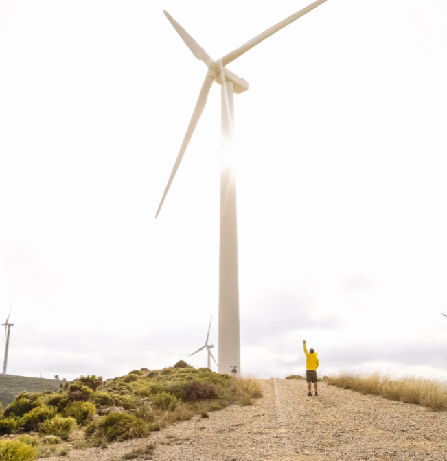 Windturbines in een natuurlijk landschap